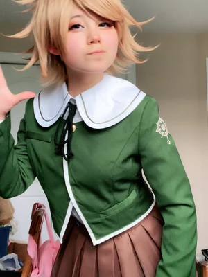 A post by @_.danganronpa._ on TikTok caption: | @that.weirdgirl | “I’m.. not a girl.” #sylviaschihiro#chihirofujisaki#chihirofujisakicosplay#drv1