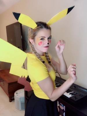 A post by @kitkat_wild on TikTok caption: When ur friend hypes up ur outfit just to make u smile😁 #shy #pikachu #pokemon #cosplay #tinygod