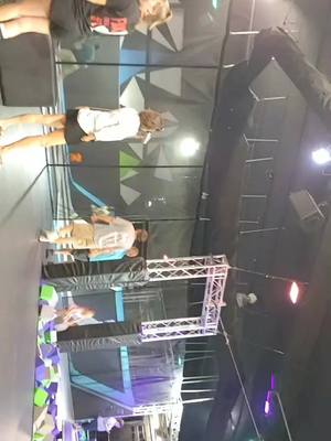 A post by @dallasfan82 on TikTok caption: the things I do for my kids. this place is packed. #defy #lovemykids #fyp #trampolinepark