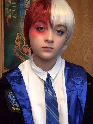 A post by @hannah_moon_ on TikTok caption: He would do that #shototodoroki #myheroacademiacosplay #harrypotter #ravenclaw #bnha #bnhacosplay #shotocosplay #todorokicosplay