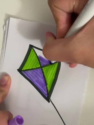 A post by @oddlysatisfactory on TikTok caption: Let's go fly a kite #tiktokpartner #kite #coloring #satisfying