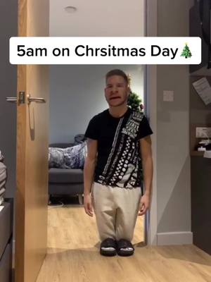 A post by @livelikejake on TikTok caption: Who else starts their Christmas like this? 😅 #oneliners #christmasday #childrenoncrishtmas #foryou