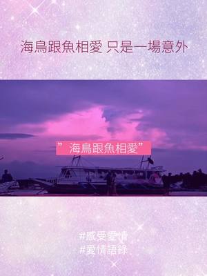 A post by @feelinglove1111 on TikTok caption: 海鳥跟魚相愛，只是一場意外...而你和他呢？#感受愛情 #愛情語錄 #愛情