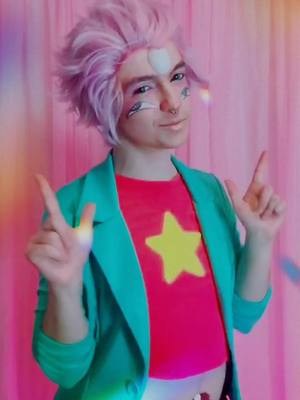 A post by @gentle.sunflower on TikTok caption: 💖💖💖 #stevenuniversecosplay #stevenuniverse #rainbowquartzcosplay #rainbowquartz2 #sucosplay #stevenuniversefuture #fairykei #pastelcosplay #su