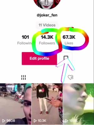 A post by @joker_fen on TikTok caption: Thank you for your likes and followers 🖤🙃#followers #joker #tiktok#xtarmy