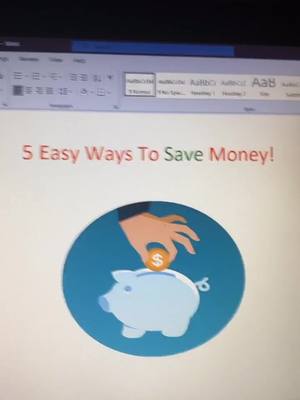 A post by @hustle2rich on TikTok caption: 5 ways to save money! 💸 #savemoney #moneysaver #sidehustle