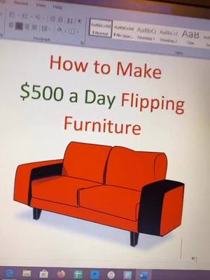 A post by @hustle2rich on TikTok caption: How you can make $500 a day flipping FREE Furniture!💸 #makemoney #sidehustle #howtomakemoney