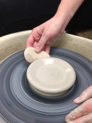 A post by @regina.does.pottery on TikTok caption: I made a little jewelry plate #pottery #satisfying #ceramics #art #fyp #foryou #checkyourvibe #allstarmoment #clay