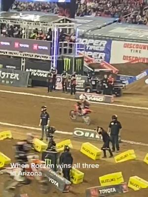 A post by @freestylemxtour on TikTok caption: Roczen won all three! Wtf? Hahaha nice  #supercross #motocross #moto #monsterenergy #yaweride #killinit