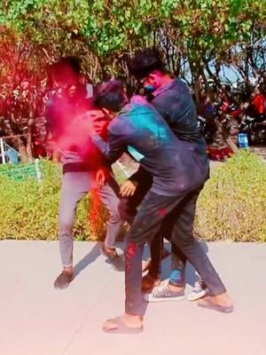 A post by @jimesh9272 on TikTok caption: Holiya me ude rang lal lal re 🤪#HealthyBhiCoolBhi #teamjimesh #holi @smay_69 @sunnytandel  #indianholi #tiktok #foryoupage #tiktokindia #viralkardo