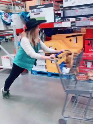 A post by @alexaklaass on TikTok caption: obviously your cart needs to be full to do this. enjoy my failure😂 #costcochallenege  #shoppingcartchallenge