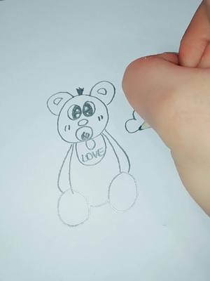 A post by @disegnisemplici on TikTok caption: #orsettobaby #ciuccio #disegni #baby #Love #amore #cucciolo #disegnanchetu #disegnaconme