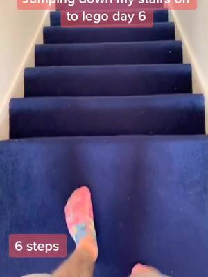 A post by @deanerygreenery on TikTok caption: The my little pony socks tho 👀 🔥.                    #fyp #foryou #foryoupage #stairs #jump #ouch #lego #painful