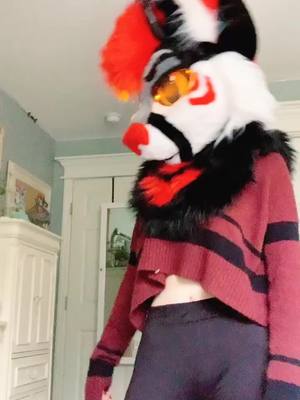 A post by @artemisflame on TikTok caption: This took an unbelievable amount of tries ;w; #furry #fursuit #furryfandom #fursuitmaker #smallgestures #foryou #fyp #DecadesofHair