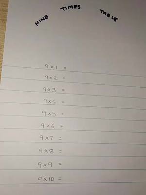 A post by @fifaab69 on TikTok caption: 9 TIMES TABLE#foryou #foryoupage