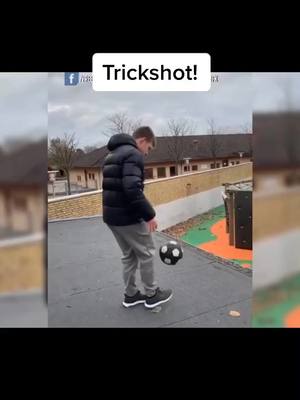 A post by @best.of.football.clips on TikTok caption: His reaction🤣🥺 #trickshot #trickshotchallenge #football #Soccer #sport #basket #basketball #insane #goal