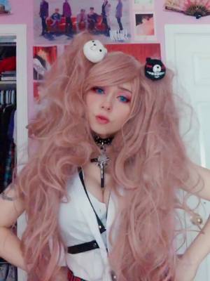 A post by @angelicxcos on TikTok caption: We can’t all be winners #junko #danganronpa #junkocosplay #danganronpacosplay