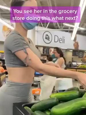 A post by @blackpost on TikTok caption: You see her in the grocery store doing this what next? #covid19 #foryou #petlife #veggie #fyp #you #foryourpage #featureme #tiktok #siblingcheck #new