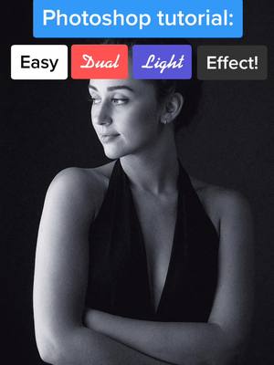 A post by @bradyrobison_ on TikTok caption: Easy "Dual-Light" effect for beginners! #photoshop #fyp #adobe #photography #photoshophacks #photo_magic #photomagic #photoshoptutorial