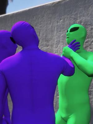 A post by @zumiefiasco on TikTok caption: green alien caught alone.. Like for Revenge Pt.2 #gta5 #gtav #greenalien #purplealien #foryou #foryoupage #greenvspurple