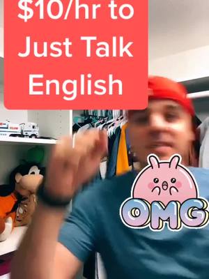 A post by @drjustinhouser on TikTok caption: $10 per hr to talk English #makemoney #makemoneyonline #sidehustle #vibewithme #entrepreneur #justinhouser #fyp #foryou #youtuber