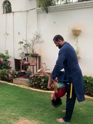 A post by @yusuf_pathan128 on TikTok caption: Father son time. #quarantine #lockdown #garden #pathan