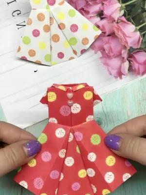 A post by @michellesales02 on TikTok caption: 😘😘😘love the dress. make it #DIY #tiktokdiy #origami #crafts #origamitutorial