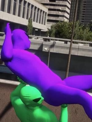 A post by @zumiefiasco on TikTok caption: purple alien gang can fly.. 😳👾☠ #gta #gtav #gta5 #greenalien #purplealien #foryoupage #foryou #fyp