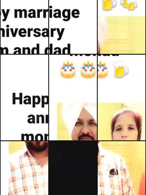 A post by @hargobindpuriye786 on TikTok caption: #mypuzzle wish u a very very Happy marriage anniversary🎂🎂🎂 mom and dad😍 rbbb hmeshaa thnuu khushh rkhhe🙏🙏