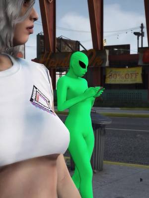 A post by @zumiefiasco on TikTok caption: always be ready 💜☠💜 #gta #gta5 #greenalien #purplealien #foryoupage #foryou #fyp