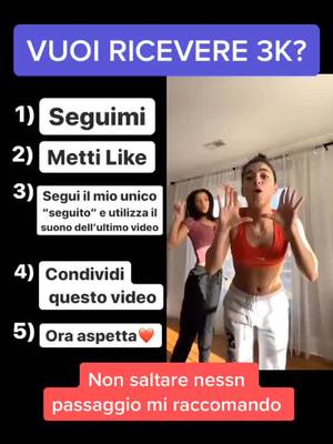 A post by @aumentiamosutiktokkk on TikTok caption: #duetto con @dixiedamelio NON SALTARE NESSUN PASSAGGIO AFFINCHÉ IL TUTTO FUNZIONI❤️ #tiktok #tiktokitaly #viral #like #followers #notifica