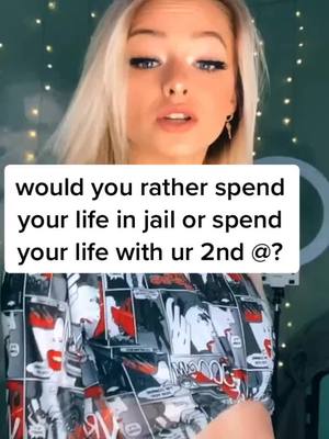 A post by @adoringzoelav on TikTok caption: would you rather spend your life in jail or spend your life with ur 2nd @? 😳 #zoelaverne #foryoupage #foryou @zoelaverne