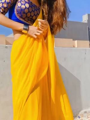 A post by @pinkal18_01 on TikTok caption: Saree love 💛 #foryou