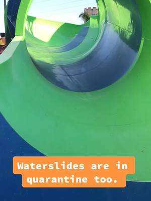 A post by @garrettpenney on TikTok caption: I tried to ride the slide the best I could. #fyp #foryoupage #water #waterslide #friends