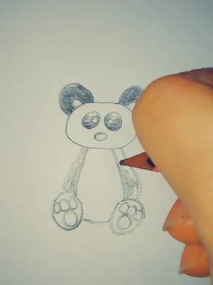 A post by @disegnisemplici on TikTok caption: #panda #babypanda #disegno #matita #followme #drawing #biancoenero #Love #amore #disegnaanchetuinsiemeame 🐼♥