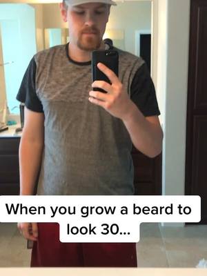 A post by @garrettpenney on TikTok caption: When I try to look older with a beard but I really look 14. #beard #shave #fyp #foryoupage #young #mustache