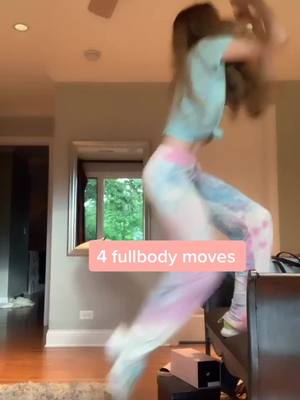 A post by @mazidancefitness on TikTok caption: 4 moves to do at home! 💖#homeworkout #tiedye #stayingactive #homeroutine #indoorworkout #fitnesstips