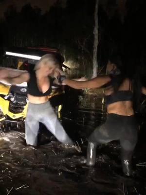 A post by @foxyyladyy_ on TikTok caption: #mud #sidebyside #girls #fun #playing #friends #fighting #fourwheeler #support #viral #fyp #foryou #foryoupage #water