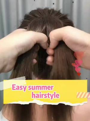 A post by @hairstyle538 on TikTok caption: 👉easy summer hairstyle👈Do you like it? Yes✔️or No✖️#hairstyle #fyp #hairbraids #hairtutorials #hairbun #familytime #hairlook #stayathome #hairtips