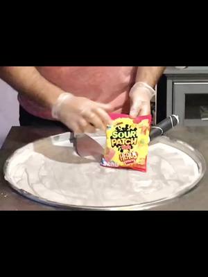 A post by @rollinicecream on TikTok caption: Sour Patch Rolled Ice Cream❗️🌀 #foryou #oddlysatisfying #fyp #satisfying #TikTokArtists #rolledicecream #icecream #foryoupage #sourpatchkids #candy