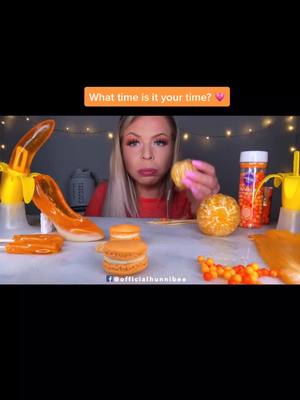 A post by @hunniebee..asmr on TikTok caption: ASMR eating frozen orange 🍊 What time is it your time?  #foryou #xyzcba #asmr