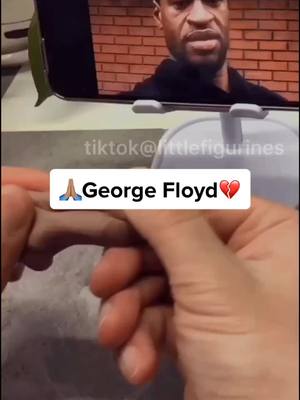 A post by @littlefigurines on TikTok caption: R.I.P George Floyd 🕯🙏🏼💔I CAN'T BREATHE.#fyp #foryou #DIY #georgefloyd