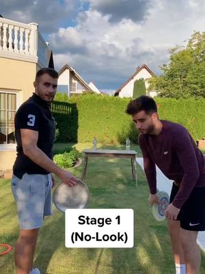 A post by @skillorluck on TikTok caption: Frisbee-Bottle-Battle Pt. 2 🔥#fyp #fürdich #trickshot #frisbee #part2 #viral #battle #challenge