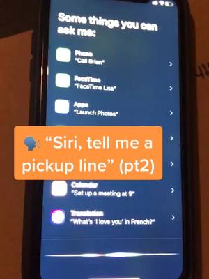 A post by @siricenter on TikTok caption: Siri is smooth #siri#siritricks#sirihacks#asksiri#tellsiri#siriiphone#fyp#sirifyp