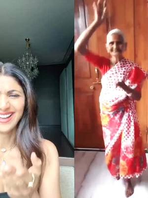 A post by @theshilpashetty on TikTok caption: #duet with @sanketpatil398 isse kehte hai #superdancer , fan ho gayi main aapki aunty ji ❤️🧿🙏🌈 #fyp #dance  #fan #talent #india