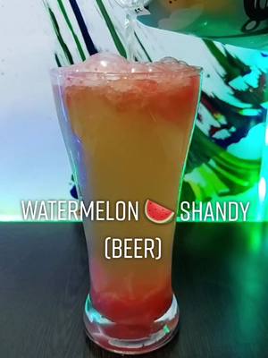 A post by @beverage_mixologist on TikTok caption: How to make Watermelon 🍉 Shandy (Beer) #edutok #tiktokchef #EasyRecipe #beverage_mixologist #makeadrink #fyp  #trending #foryou #beer #featureme