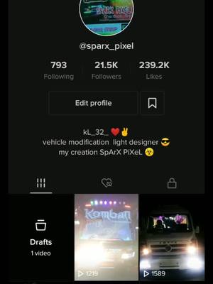 A post by @sparx_pixel on TikTok caption: #my_creation_sparx_pixel  #vandipanikaran  #all_vehicle_modification_light____designer @snehithamolu @anjuashef @komban_boy