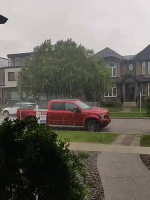 A post by @seanmickelson on TikTok caption: Hailstorms in YYC lately, luckily all 4 trucks went undamaged! #yyc #calgary #canada #canadian #fyp #foryou #viral #featureme #carsoftiktok