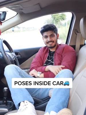 A post by @sayyam27 on TikTok caption: POSES INSIDE CAR🚙 #howtopose#posefyp#sayyamkhurmi#sayyam27#fashion