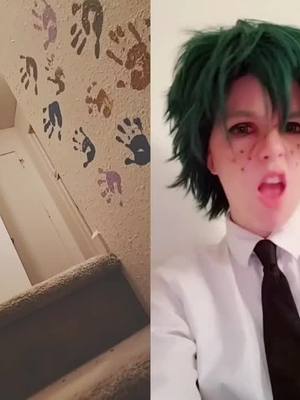 A post by @boku_no_shenanigans on TikTok caption: Did we just duet our own video? Yes, yes we did. #cosplay #bnha #todoroki #villaindeku